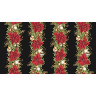 P137-SRKM-23699-2 PATCH. AMERICANO HOLIDAY FLOURISH - FOREST GLEN (45) 110 CM. ALGODON 100% NEGRO/DORADO METALLIC Venta en pieza