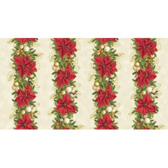 P137-SRKM-23699-84 PATCH. AMERICANO HOLIDAY FLOURISH - FOREST GLEN (11) 110 CM. ALGODON 100% CREMA/DORADO METALLIC Venta en piez