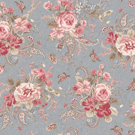 P17-MAS11131-B PATCH. AMERICANO MEADOW BLUSH (07) 110 CM. ALGODON 100% AZUL Venta en piezas de 7.00 M