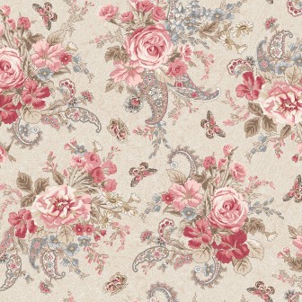P17-MAS11131-T PATCH. AMERICANO MEADOW BLUSH (06) 110 CM. ALGODON 100% CREMA Venta en piezas de 7.00 M