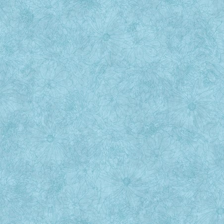P17-MASQB11240-Q PATCH. AMERICANO FINE LINE FLORAL 108 (05) 270 CM. ALGODON 100% TURQUESA Venta en piezas de 7.00 M