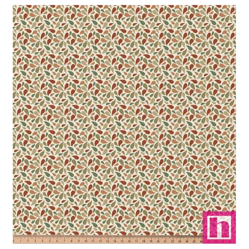 67123 TEJIDO ESTAMPADO GILES (01) 1.50 M. 115 GR/M2. ALGODON 100% NATURAL/ARCILLA Venta en piezas de 10.00 M