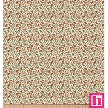 67123 TEJIDO ESTAMPADO GILES (01) 1.50 M. 115 GR/M2. ALGODON 100% NATURAL/ARCILLA Venta en piezas de 10.00 M