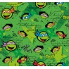 67239 TEJIDO ESTAMPADO TORTUGAS NINJA (00) 1.40 M. 130 GR/M2 ALGODON 100% VERDE Venta en piezas de 6.00 M