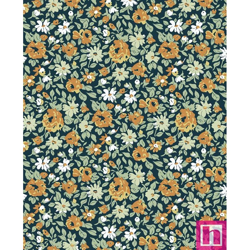 67509 TEJIDO ESTAMPADO ADEMAR (01) 1.40 M. 110 GR/M2. ALGODON 100% VERDE Venta en piezas de 10.00 M