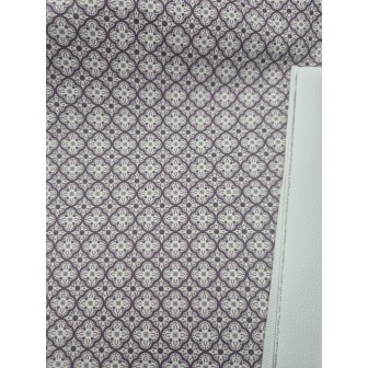 68034 TEJIDO ESTAMPADO SESAMO (97) 150 CM. 145 GR/M2. ALGODON 100% NATURAL/MORADO Venta en piezas de 10.00 M
