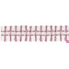 901033-06 GALON FLECO FANTASIA JASIRA 42 MM. POLIESTER 100% NATURAL/ROSA Venta en piezas de 10.00 M