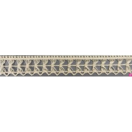 9297-102 PUNTILLA BOLILLO IZAR 25 MM. ALGODON 100% MARFIL Venta en piezas de 25.00 M