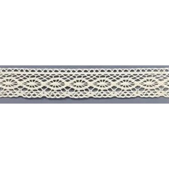 9317-102 PUNTILLA BOLILLO ENEBRO 25 MM. ALGODON 100% MARFIL Venta en piezas de 25.00 M