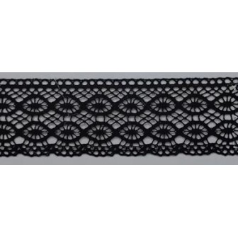 9318-004 PUNTILLA BOLILLO ENEBRO 45 MM. ALGODON 100% NEGRO Venta en piezas de 25.00 M