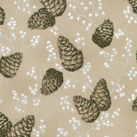 P137-SRKM-23705-158 PATCH. AMERICANO HOLIDAY FLOURISH - FOREST GLEN (55) 110 CM. ALGODON 100% TAUPE/PLATA METALLIC Venta en piez