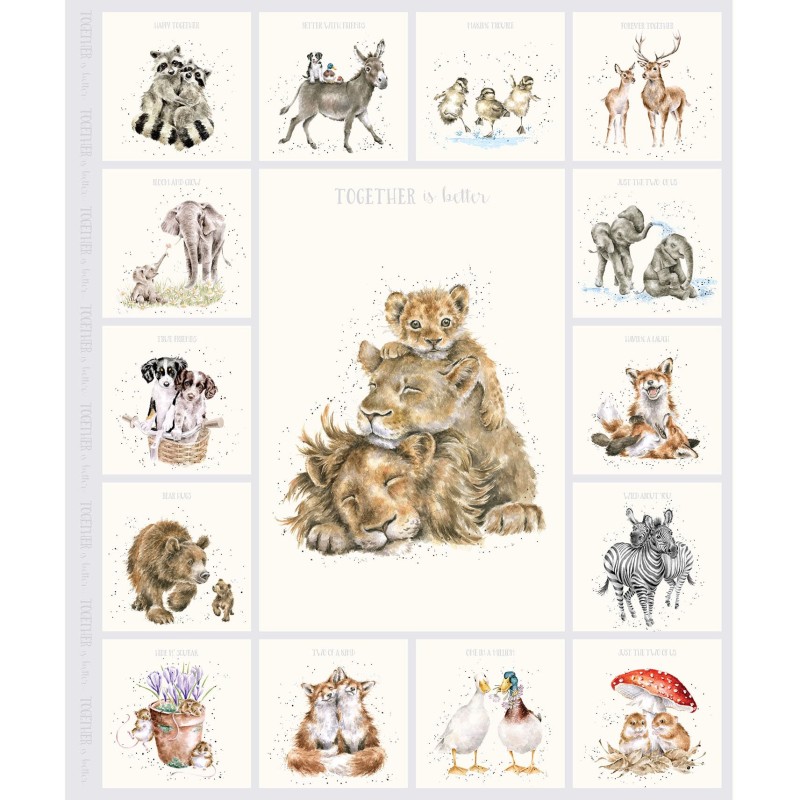 P17-MAS11124-K PATCH. AMERICANO TOGETHER IS BETTER (05) PANEL 90X110 CM. ALGODON 100% CREMA Venta en piezas de 7.00 M