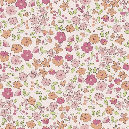 67900 TEJIDO ESTAMPADO LIBERTY EFRAN (02) 1.40 M. 110 GR/M2. ALGODON 100% ROSA Venta en piezas de 10.00 M