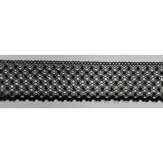 2040-14 PUNTILLA BOLILLO BENNY 50 MM. ALGODON 100% NEGRO Venta en piezas de 30.00 M