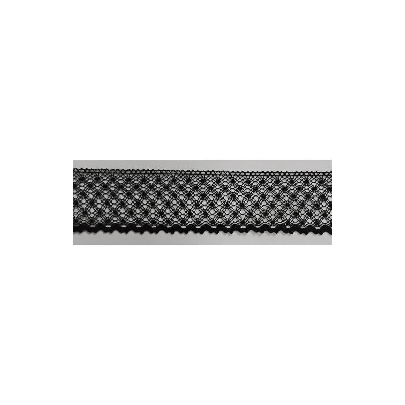 2040-14 PUNTILLA BOLILLO BENNY 50 MM. ALGODON 100% NEGRO Venta en piezas de 30.00 M