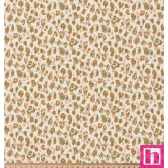 67125 TEJIDO ESTAMPADO GILES (03) 1.50 M. 115 GR/M2. ALGODON 100% NATURAL/CARAMELO Venta en piezas de 10.00 M