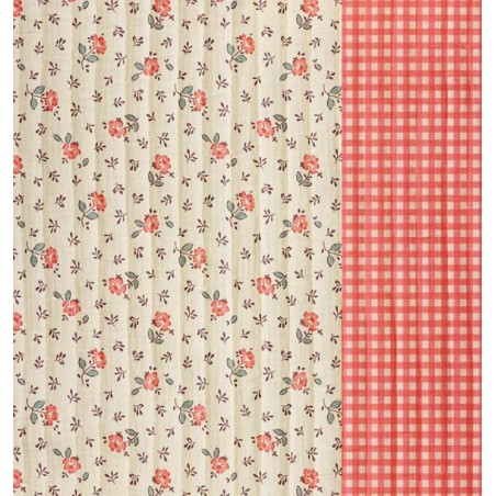 68007 ACOLCHADO ESTAMPADO EZAPOTE (01) 130 CM. 340 GR/M2. ALGODON 100% BEIG/CORAL Venta en piezas de 5.00 M