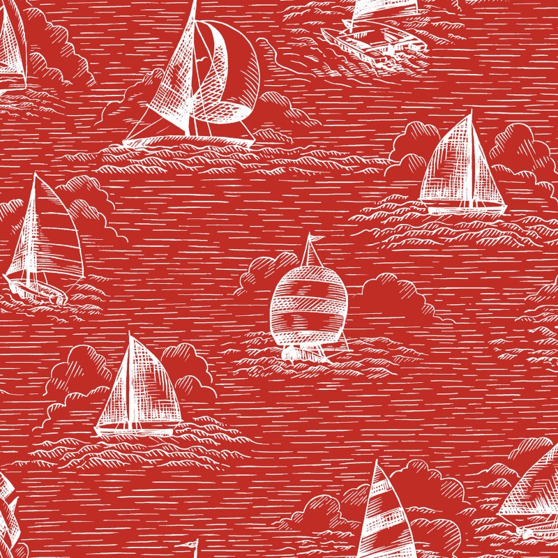 P17-MAS11102-R PATCH. AMERICANO REGATTA DAYS (11) 110 CM. ALGODON 100% ROJO Venta en piezas de 7.00 M