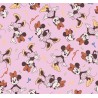 67913 TEJIDO ESTAMPADO MINNIE (00) 1.40 M. 130 GR/M2 ALGODON 100% ROSA Venta en piezas de 6.00 M