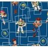 67914 TEJIDO ESTAMPADO TOY STORY (00) 1.40 M. 130 GR/M2 ALGODON 100% AZUL Venta en piezas de 6.00 M