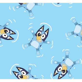 67918 TEJIDO ESTAMPADO BLUEY AND FRIENDS (00) 1.40 M. 130 GR/M2 ALGODON 100% AZUL Venta en piezas de 6.00 M