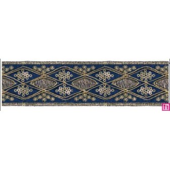 981253-0020 GALON FANTASIA ANDREA 45 MM. POLIESTER+PET MARINO/DORADO Venta en piezas de 9.10 M