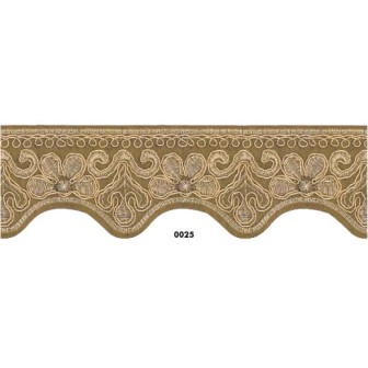 981255-0025 PUNTILLA FANTASIA EVELIA 45 MM. PET+METALLIC CAMEL/DORADO Venta en piezas de 9.30 M