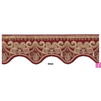 981255-0060 PUNTILLA FANTASIA EVELIA 45 MM. PET+METALLIC GRANATE/DORADO Venta en piezas de 9.30 M
