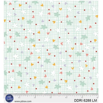 P121-DDRI6288LM PATCH. AMERICANO DREAM DRIFTERS (02) 110 CM. ALGODON 100% BLANCO/MENTA Venta en piezas de 7.00 M