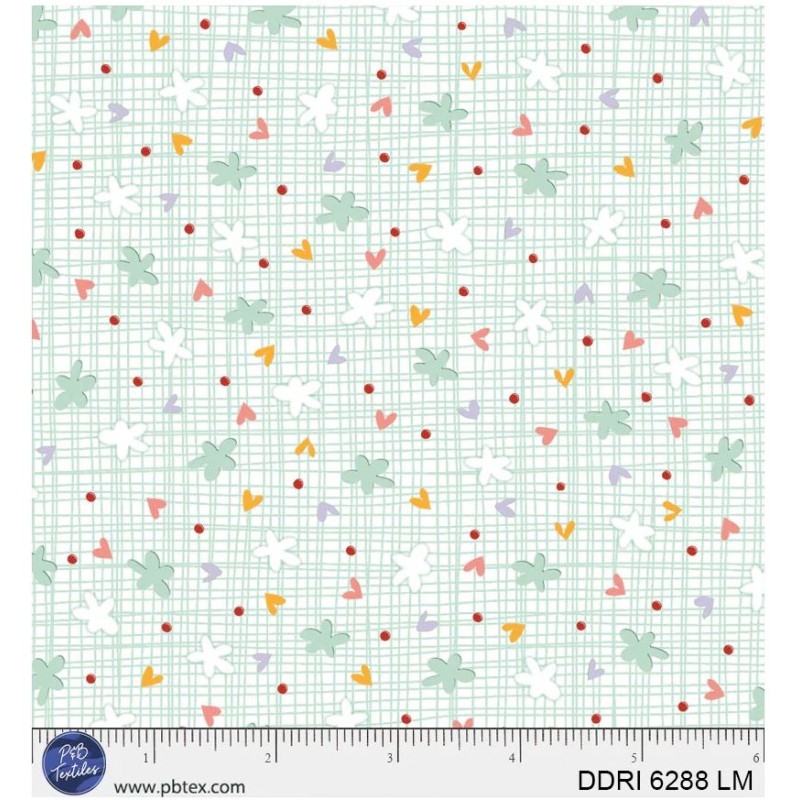 P121-DDRI6288LM PATCH. AMERICANO DREAM DRIFTERS (02) 110 CM. ALGODON 100% BLANCO/MENTA Venta en piezas de 7.00 M