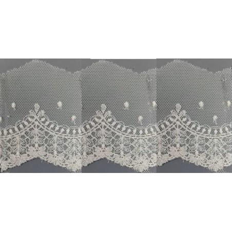 12312-0 PUNTILLA TUL BORDADO FUAT 70 MM. POLIESTER 100% NATURAL Venta en piezas de 14.80 M