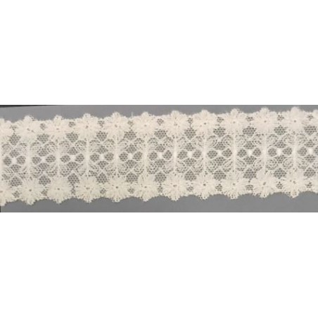 12315-0 GALON TUL BORDADO FUAT 40 MM. POLIESTER 100% NATURAL Venta en piezas de 14.80 M