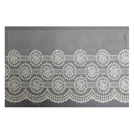12700-0 PUNTILLA TUL BORDADO PRIYA 80 MM. POLIESTER 100% NATURAL Venta en piezas de 14.80 M