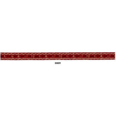 129828-09 GALON TERCIOPELO NANDINI 10 MM. PA+PET+METALLIC ROJO Venta en piezas de 20.00 M