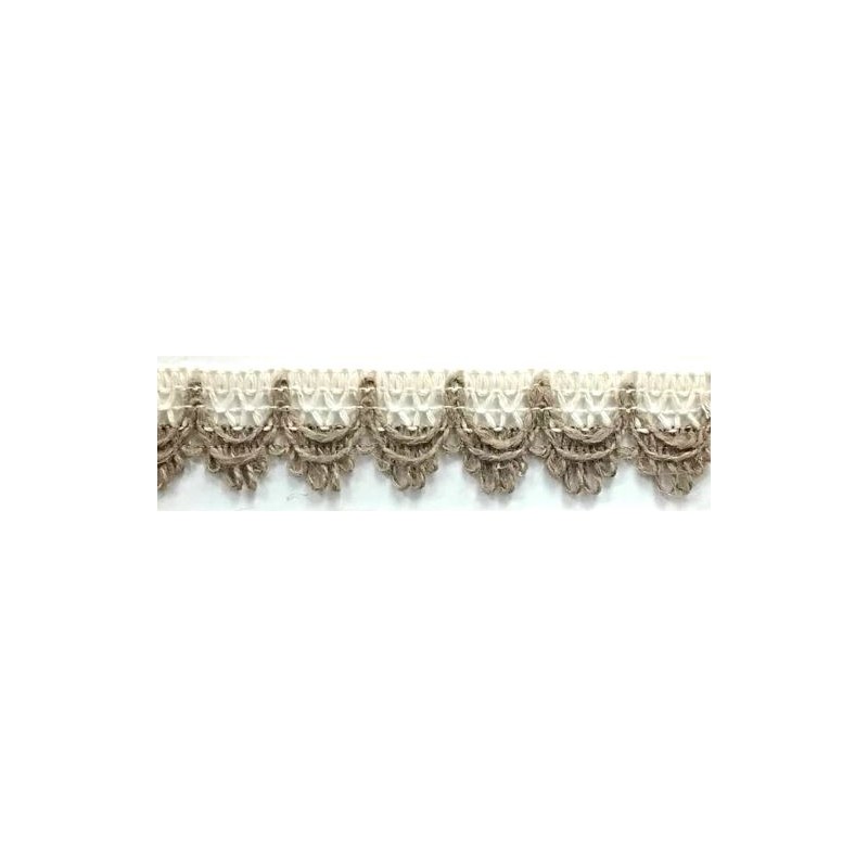 138016-3 REMATE FANTASIA IDALIA 30 MM. ALGODON 50%/YUTE 50% NATURAL/YUTE Venta en piezas de 19.00 M