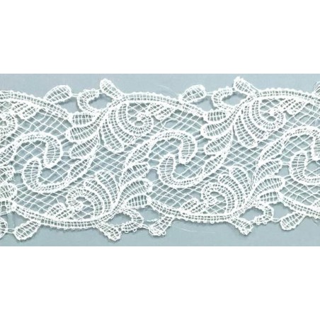 142105-01 GALON GUIPUR MEENA 70 MM. POLIESTER 100% BLANCO Venta en piezas de 19.00 M