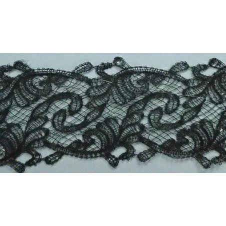 142105-02 GALON GUIPUR MEENA 70 MM. POLIESTER 100% NEGRO Venta en piezas de 19.00 M
