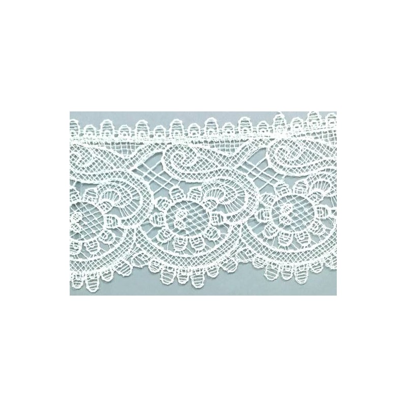 142106-01 PUNTILLA GUIPUR MEENA 90 MM. POLIESTER 100% BLANCO Venta en piezas de 19.00 M