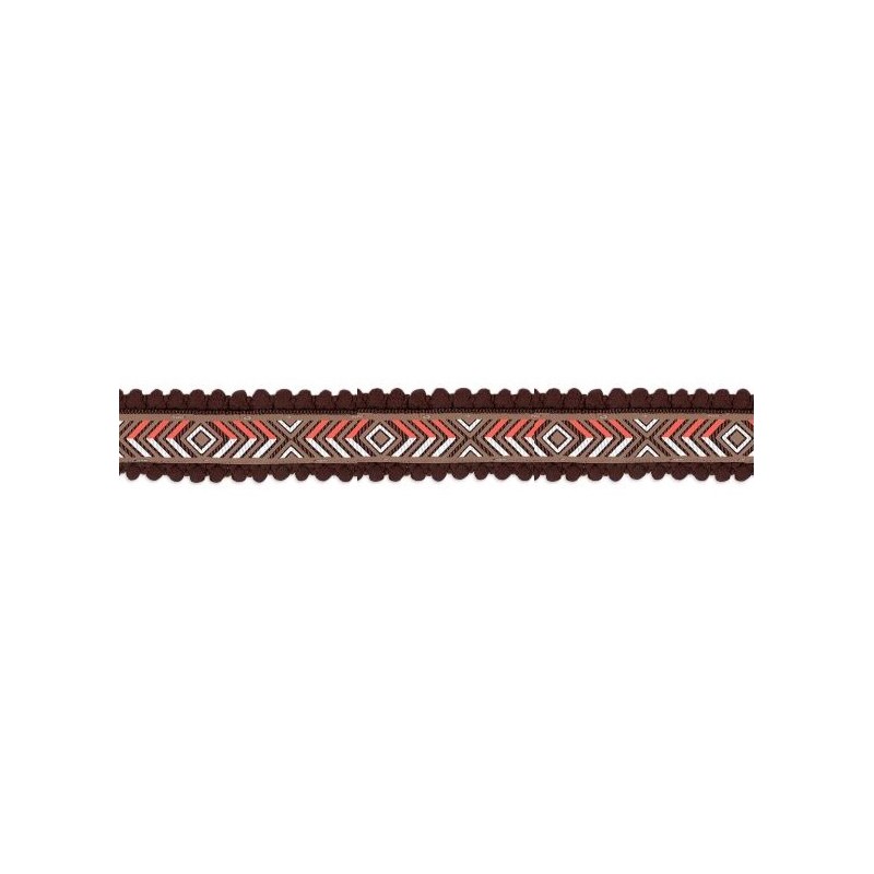 342413-0008 CINTA MADROÑO FANTASIA 25 MM. POLIESTER 100% MARRON Venta en piezas de 10.00 M