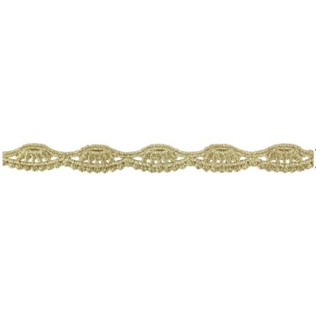654714-100 REMATE GUIPUR FANTASIA MAXWELL 15 MM. POLIESTER 100% DORADO Venta en piezas de 9.10 M