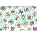 66967 PATCH. AMERICANO BEAR FAMILY PORTRAITS (09) 110 CM. ALGODON 100% MENTA Venta en piezas de 7.00 M