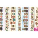 66970 PATCH. AMERICANO BEAR FAMILY PORTRAITS (12) 110 CM. ALGODON 100% CREMA/MULTI Venta en piezas de 7.00 M