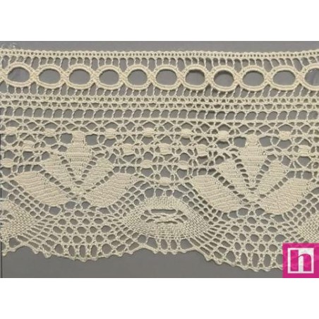 67287 PUNTILLA BOLILLO FULVIO 100 MM. ALGODON 100% BEIG Venta en piezas de 30.00 M