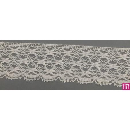 67303 PUNTILLA BOLILLO VICENZO 43 MM. ALGODON 100% BLANCO Venta en piezas de 30.00 M