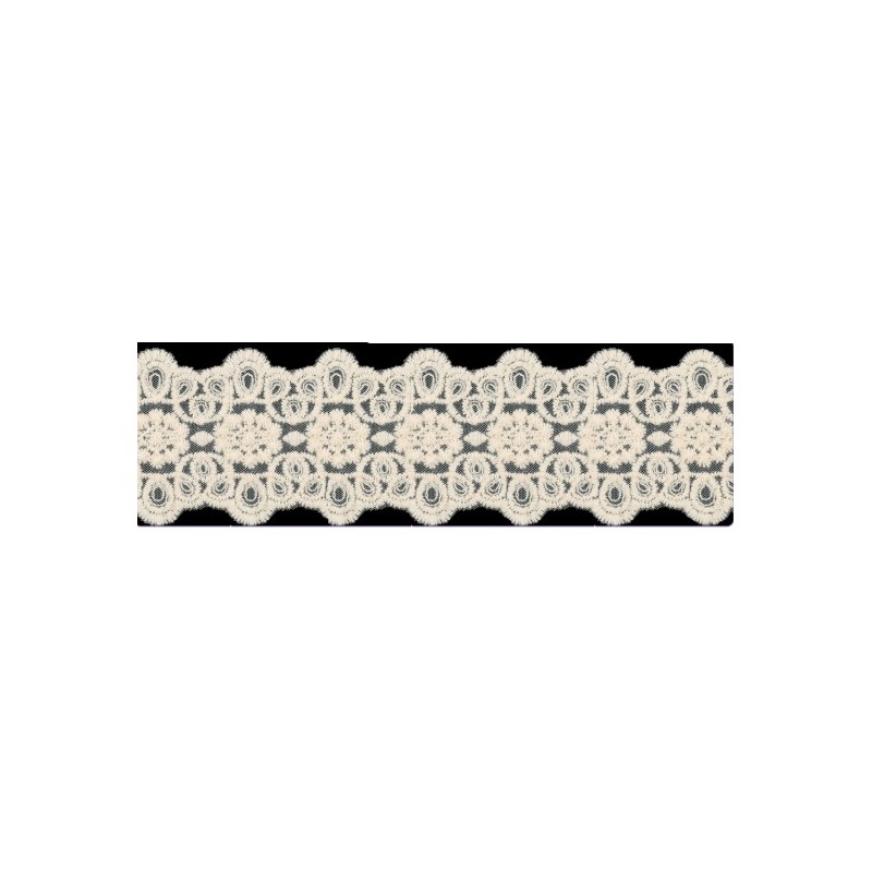 725340-03 GALON TUL BORDADO JULIANA 55 MM POLIAMIDA 50%-ALGODON 50% BEIG Venta en piezas de 13.70 M