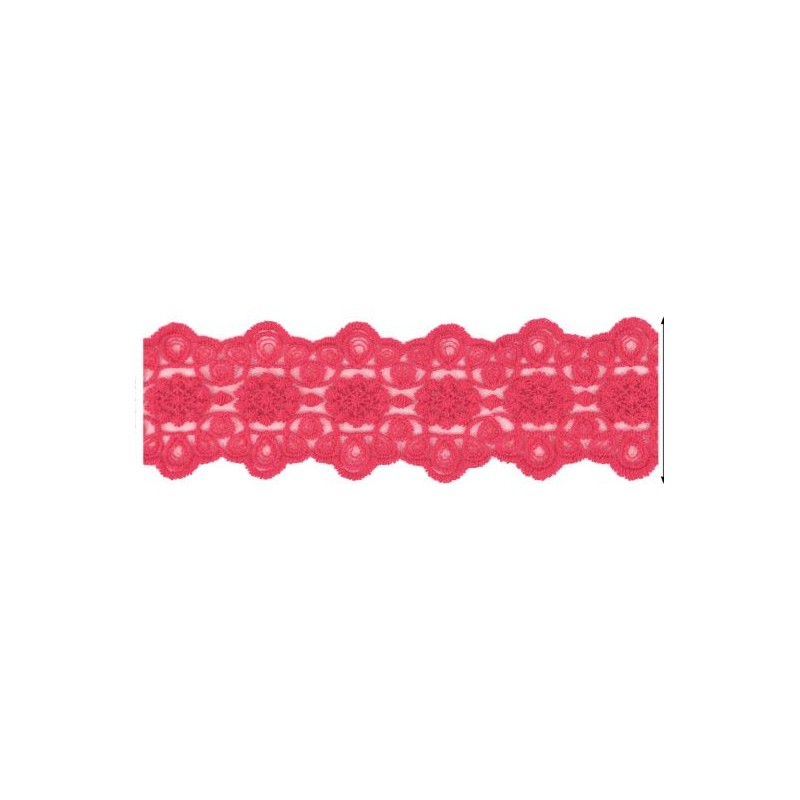725340-09 GALON TUL BORDADO JULIANA 55 MM POLIAMIDA 50%-ALGODON 50% ROJO Venta en piezas de 13.70 M