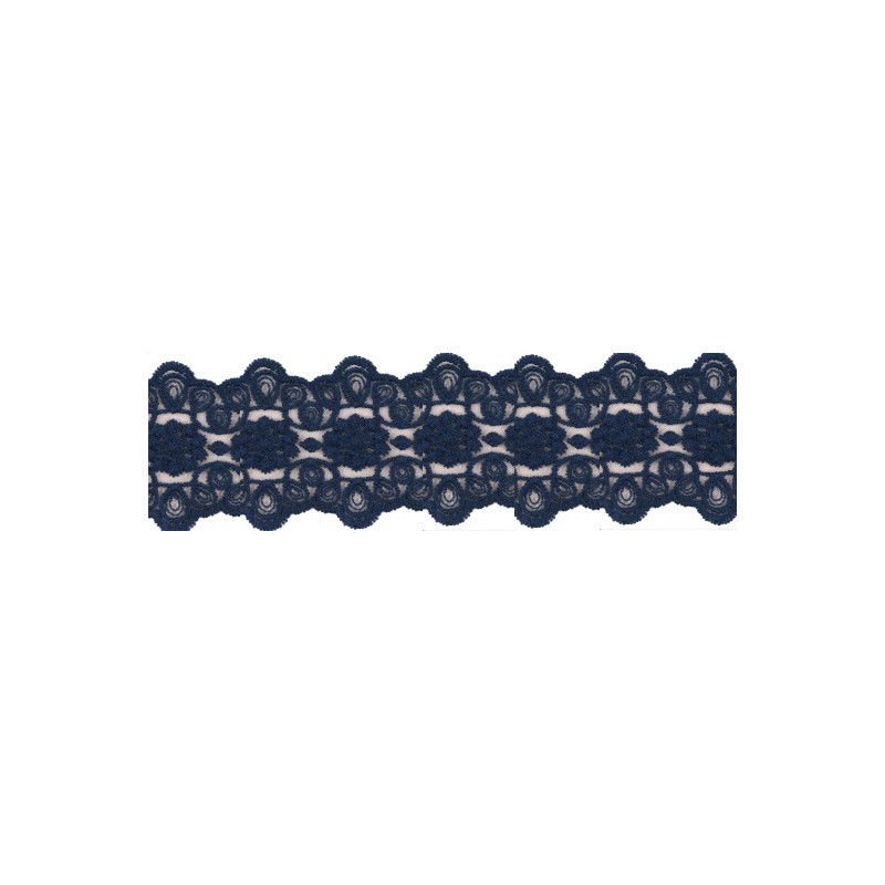725340-20 GALON TUL BORDADO JULIANA 55 MM POLIAMIDA 50%-ALGODON 50% MARINO Venta en piezas de 13.70 M