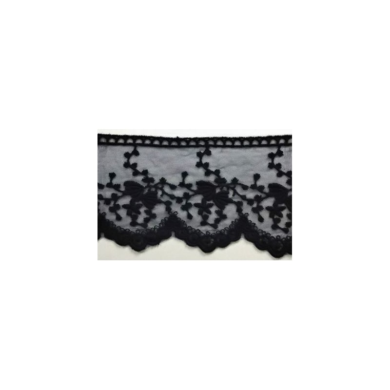 725343-20 PUNTILLA TUL BORDADO KATARA 100 MM.ALGODON 50%-POLIAMIDA 50% MARINO Venta en piezas de 18.20 M