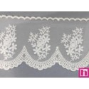 725354-0001 PUNTILLA TUL BORDADO ERIKA 85 MM. POLIESTER 50%-ALGODON 50% BLANCO Venta en piezas de 14.60 M