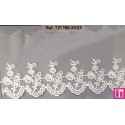 725356-0001 PUNTILLA TUL BORDADO JAZIEL 60 MM. POLIESTER 50%-ALGODON 50% BLANCO Venta en piezas de 14.60 M